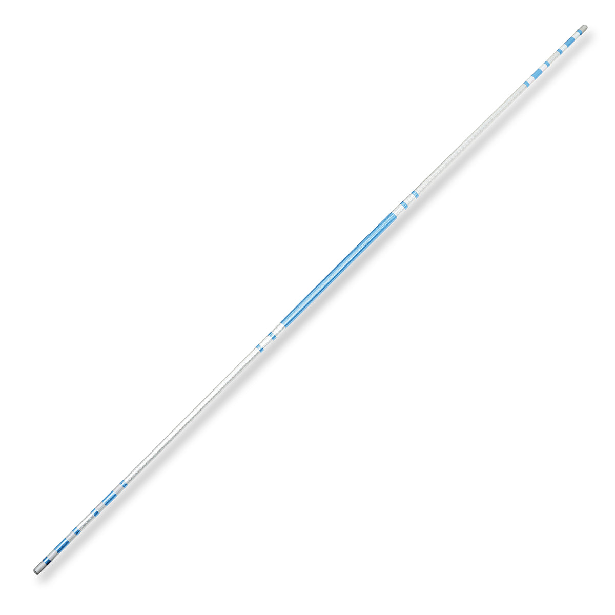 Chrome Competition Silver/Blue Lotus Wood Bo Staff - 60" Inches