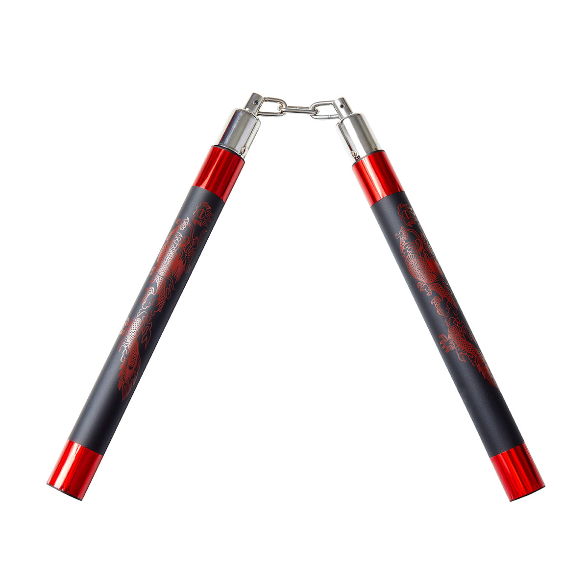 Deluxe Foam Speed Nunchucks With Chain - Black/Red - 9"