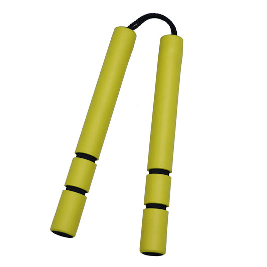 NR-028: Foam Nunchaku Cord With Grip : Yellow grips  ( E129)